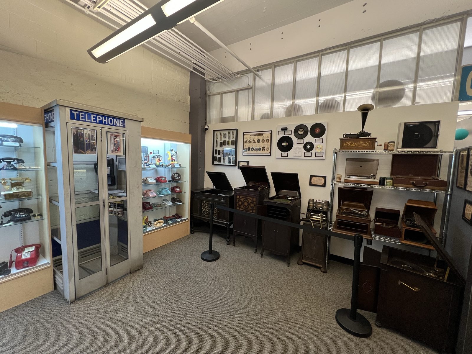 Phonograph and Telephone Booth Display