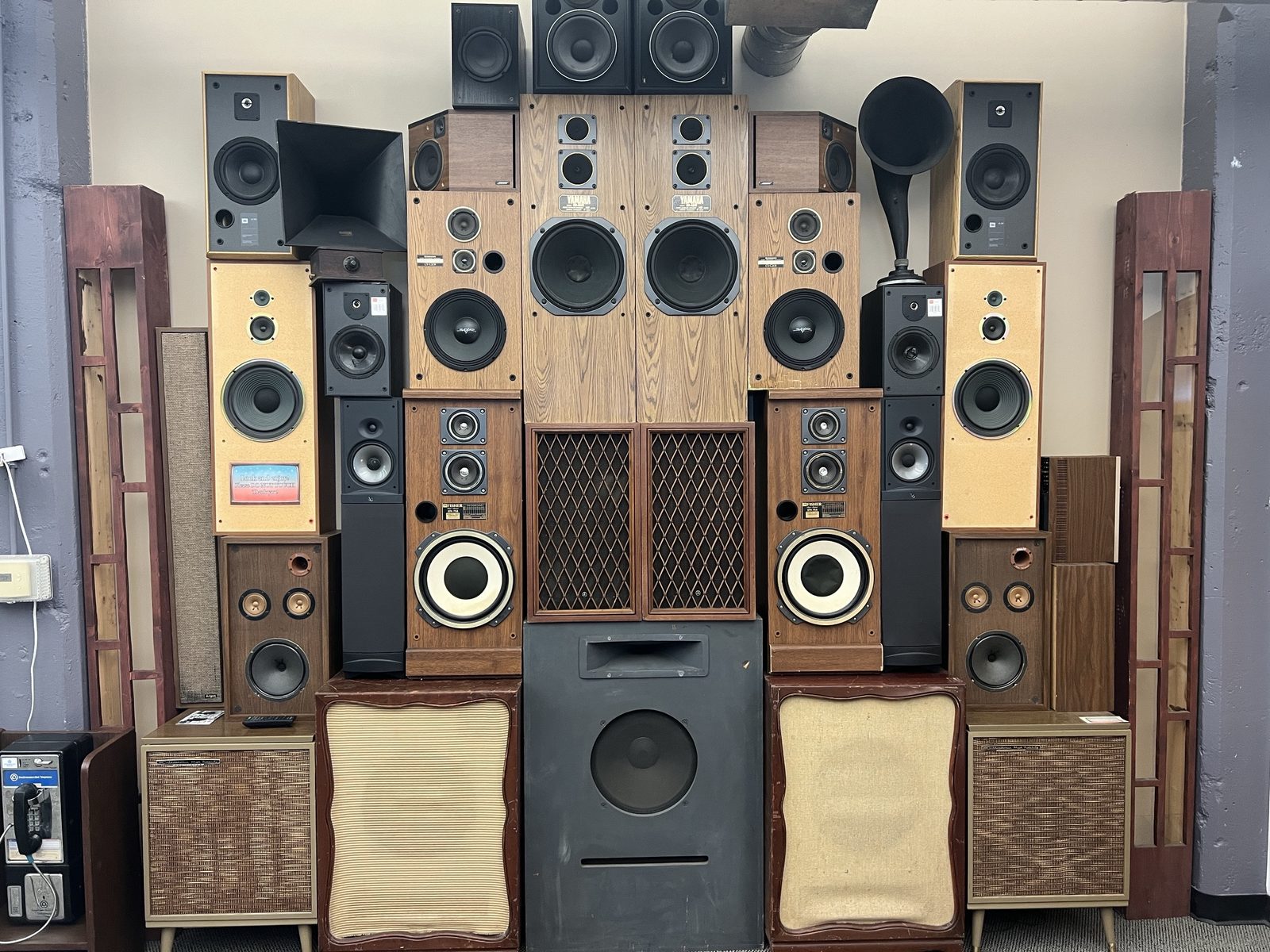 Vintage Stereo Speaker Wall